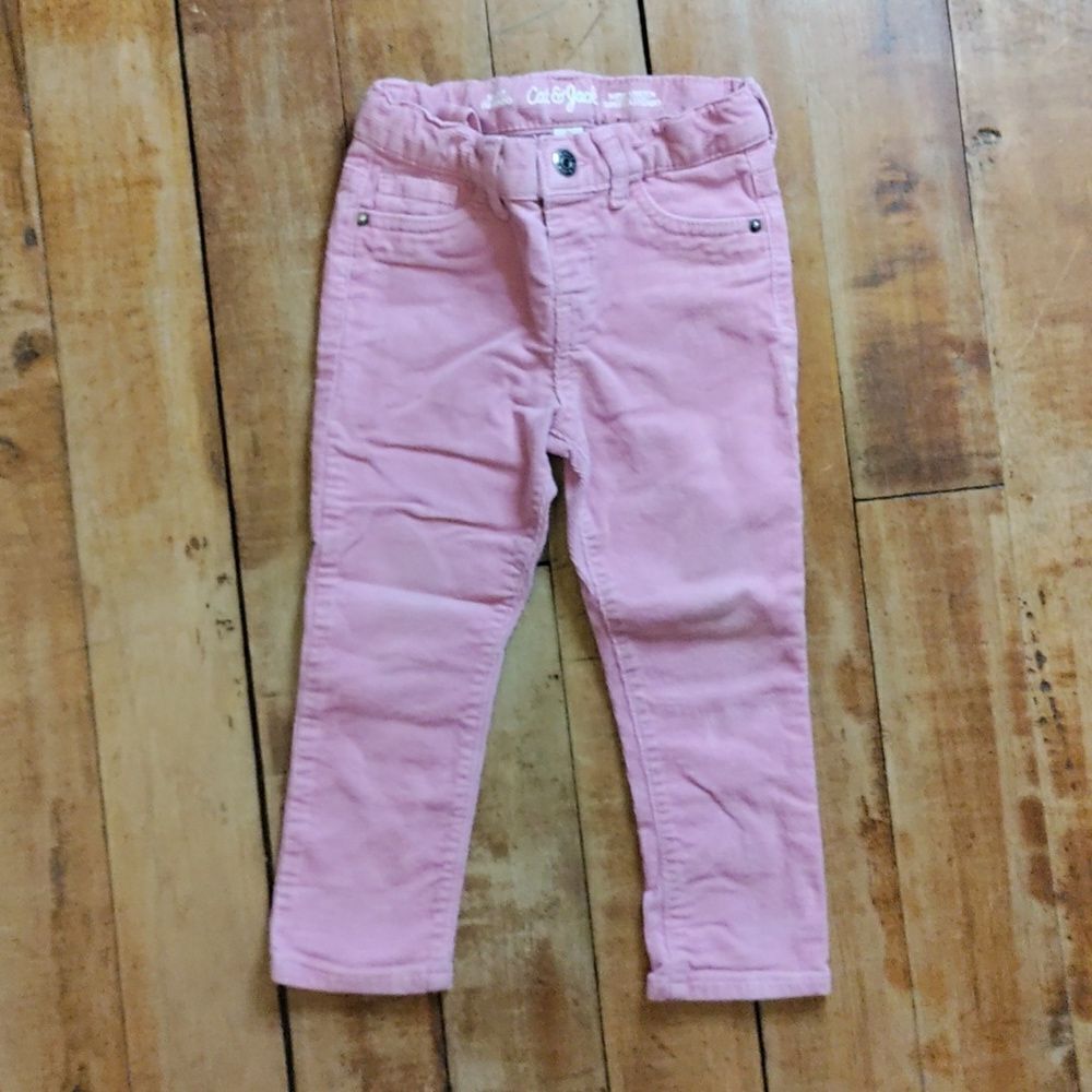 Cat & Jack pants 3T pink corduroy pastel spring cotton adjustable waist